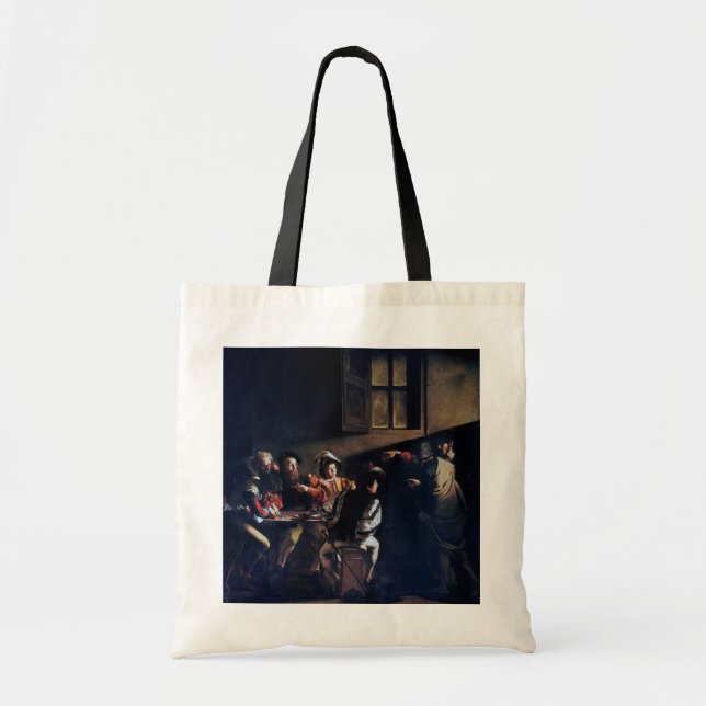 The Calling of Saint Matthew, Caravaggio Tote Bag (Front)