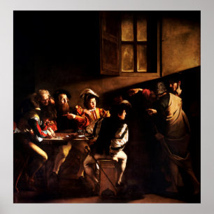 The Calling of St Matthew by Caravaggio (1600) Poster