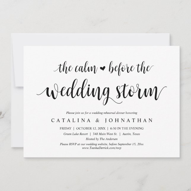 The Calm Before The Wedding Storm, Party Invitation (Front)