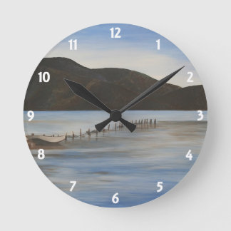The Calm Water of Akyaka Landscape Art Round Clock
