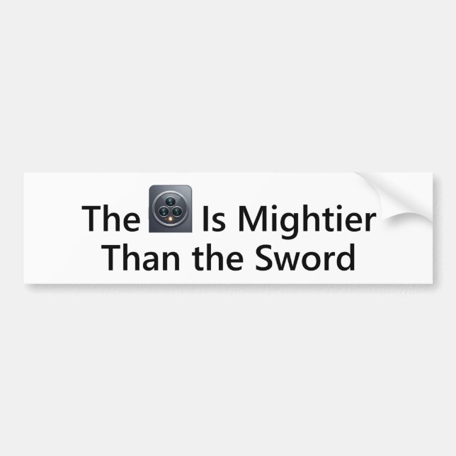 The Camera Is Mightier Than the Sword Bumper Sticker (Front)