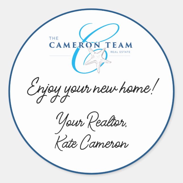 The Cameron Team Classic Thank You Stickers (Front)
