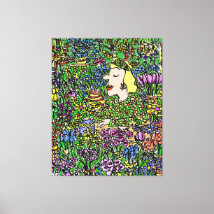 The Camouflaged Florist. Illustration on a Canvas Print
