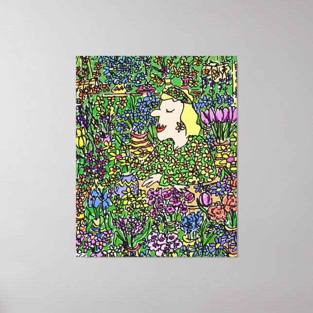 The Camouflaged Florist. Illustration on a Canvas Print (Front)