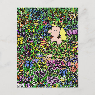 The Camouflaged Florist on a Postcard