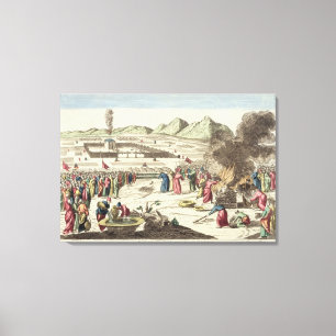 The camp of the Israelites and the sacrifice of th Canvas Print