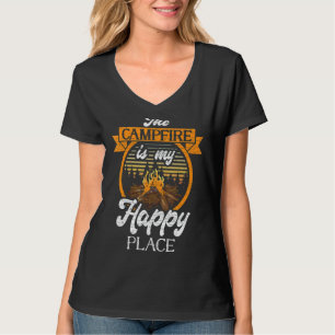 The Campfire Is My Happy Place Camping Camper T-Shirt