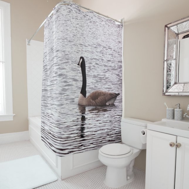 The Canada Goose on Lake Shower Curtain (In Situ)