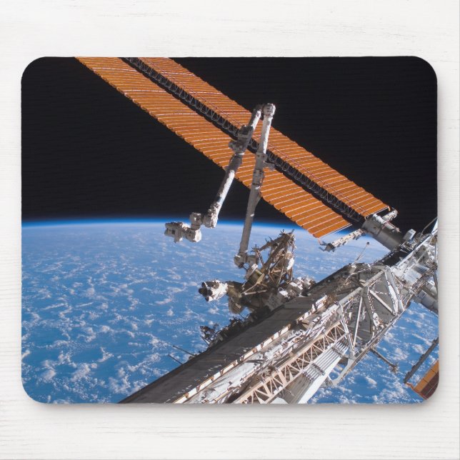 The Canadarm2 and solar array panel wings Mouse Mat (Front)