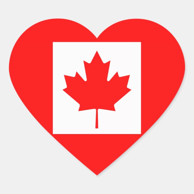The Canadian Flag - Canada Souvenir Heart Sticker (Front)