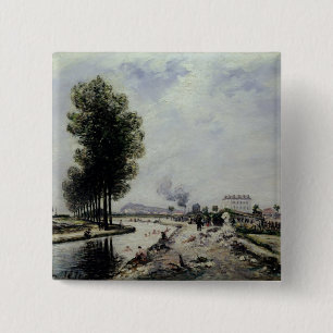 The Canal de l'Ourcq near Pantin, 1871 15 Cm Square Badge