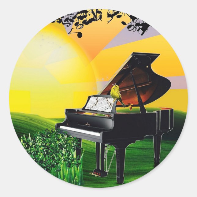 THE CANARY AT SUNRISE! CLASSIC ROUND STICKER (Front)