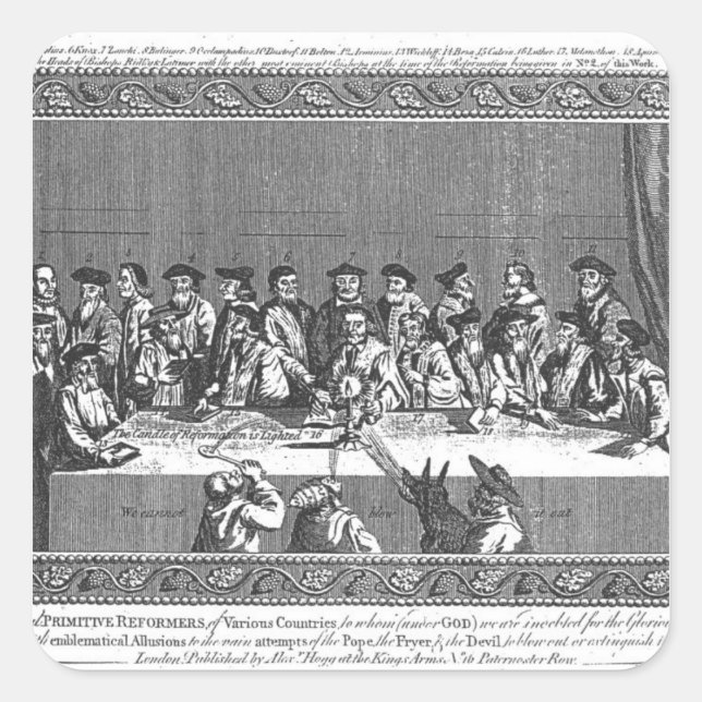 The Candle of Reformation is Lighted' Square Sticker (Front)