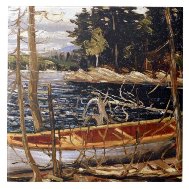 The Canoe, fine art by Tom Thomson Tile (Front)