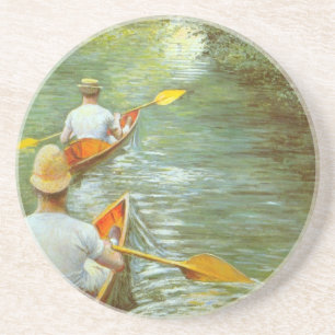 The Canoes, Perissoires by Gustave Caillebotte Coaster