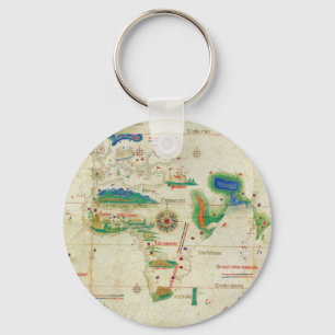 The Cantino Planisphere World Map (1502) Key Ring