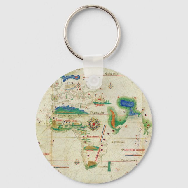 The Cantino Planisphere World Map (1502) Key Ring (Front)