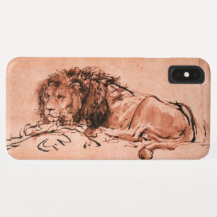 THE CAPE LION LYING DOWN,Antique Pink ,Black iPhone XS Max Case