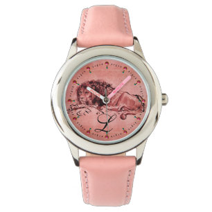 THE CAPE LION LYING DOWN,Antique Pink Red Monogram Watch