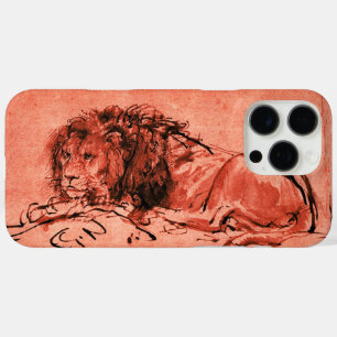 THE CAPE LION LYING DOWN, Antique Red ,Black iPhone 16 Pro Max Case