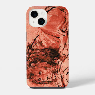 THE CAPE LION LYING DOWN, Antique Red ,Black iPhone 14 Case