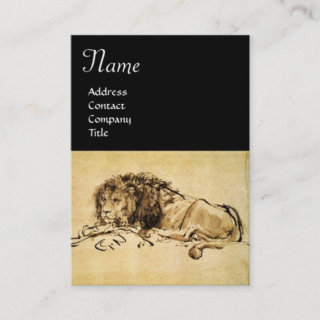 THE CAPE LION LYING DOWN BUSINESS CARD (Front)