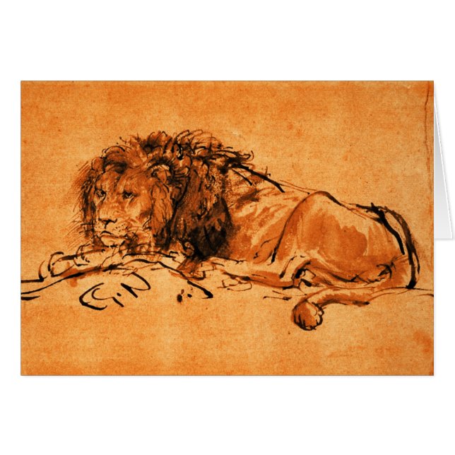 THE CAPE LION LYING DOWN, Orange ,Black (Front Horizontal)