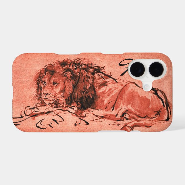 THE CAPE LION LYING DOWN, Pink ,Black Monogram (Back (Horizontal))