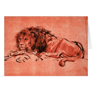 THE CAPE LION LYING DOWN ,Red Black