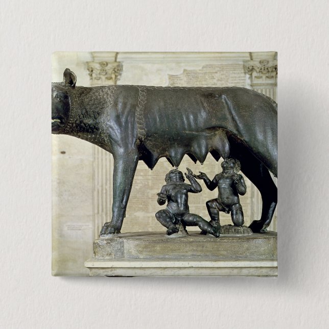The Capitoline She-Wolf 15 Cm Square Badge (Front)