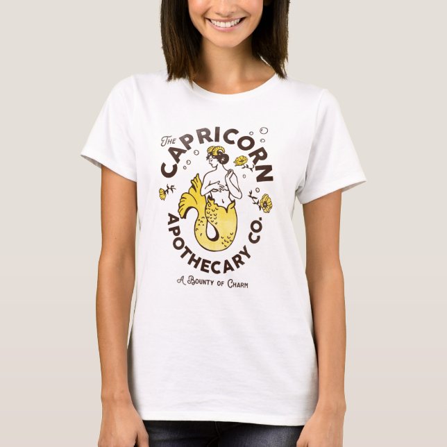 "The Capricorn Apothecary Co" Cute Zodiac Art T-Shirt (Front)