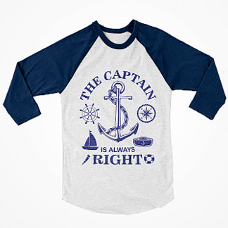 The Captain is always Right - Captain Funny - Navy T-Shirt