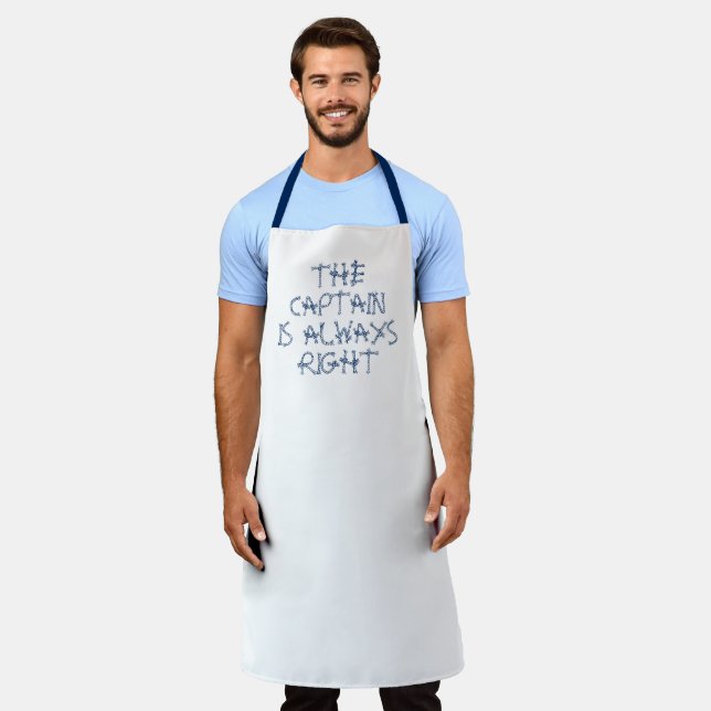 The Captain is always right nautical sailing rope Apron (Worn)