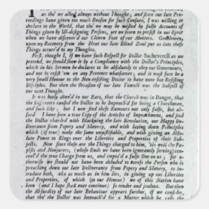 The Captain of the Mobs Declaration Square Sticker