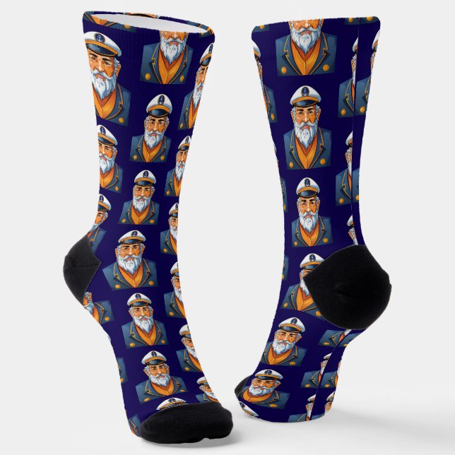 The captain of the ship socks (Angled)