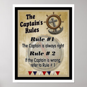 The Captain's Rules -- Art Print - poster