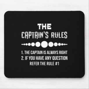 The Captains Rules Funny Boat Boating Humour For M Mouse Mat