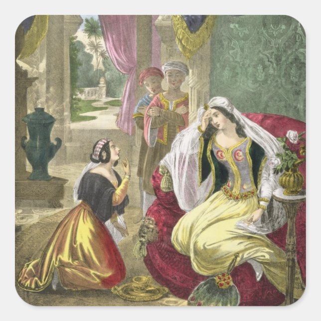 The Captive Hebrew Maid that Waited on Naaman's Wi Square Sticker (Front)