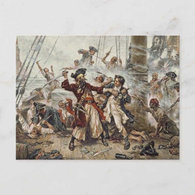 The Capture of Blackbeard Postcard (Front)