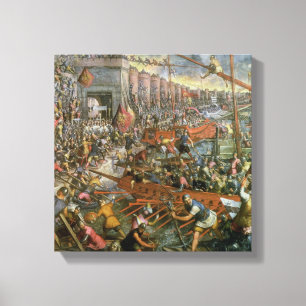The Capture of Constantinople in 1204 (oil on canv Canvas Print