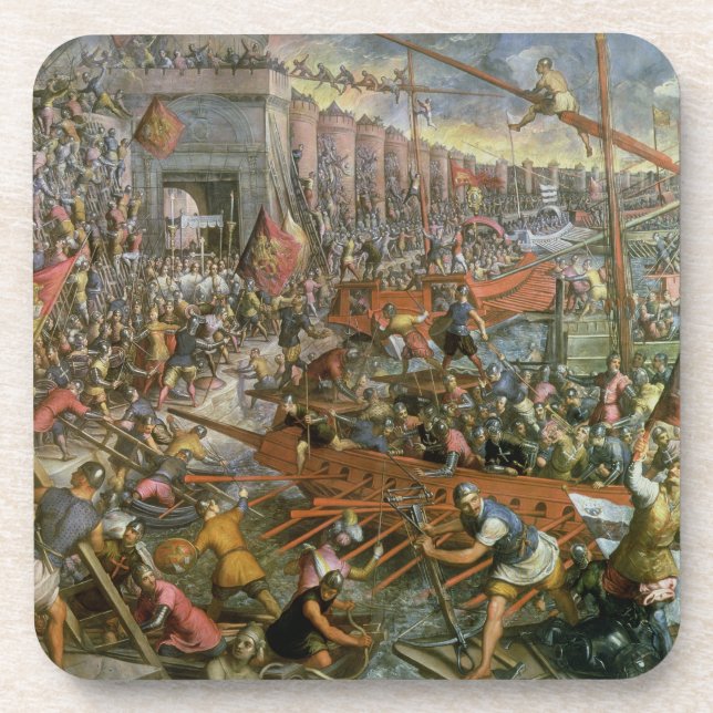 The Capture of Constantinople in 1204 (oil on canv Coaster (Front)