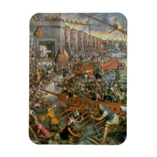 The Capture of Constantinople in 1204 (oil on canv Magnet