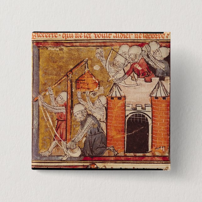 The Capture of Rouen, Grandes Chroniques de 15 Cm Square Badge (Front)