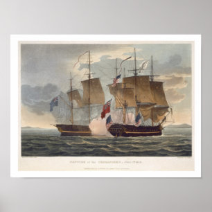 The Capture of the Chesapeake, June 1st 1813, engr Poster