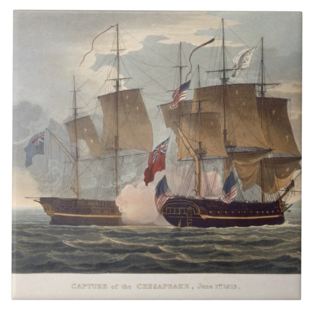 The Capture of the Chesapeake, June 1st 1813, engr Tile (Front)