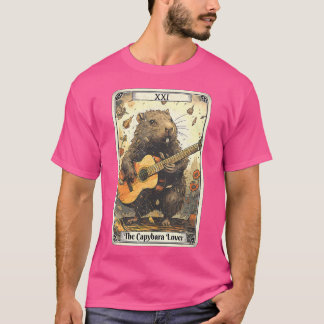The Capybara Tarot Card Capybara Playing Guitar Re T-Shirt