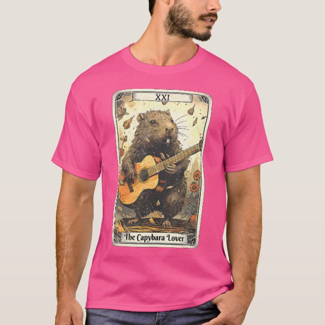The Capybara Tarot Card Capybara Playing Guitar Re T-Shirt (Front)