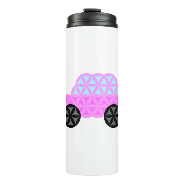 The Car Of Life - Sacred Shapes A3.Pink. Thermal Tumbler (Front)