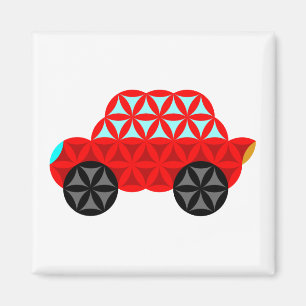 The Car Of Life - Sacred Shapes A3,Red. Magnet