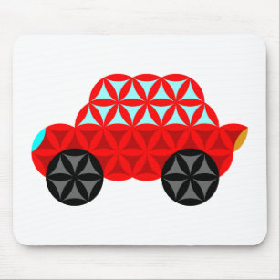 The Car Of Life - Sacred Shapes A3,Red. Mouse Mat